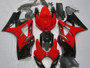 Rouge Lave & Noir 07-08 GSXR 1000 Carénage Moto