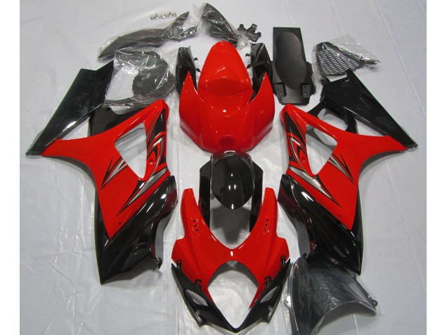 Rouge Lave & Noir 07-08 GSXR 1000 Carénage Moto Rouge Lave & Noir 07-08 GSXR 1000 Carénage Moto