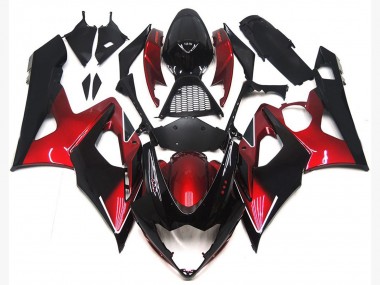 Rouge Marron & Noir Brillant 05-06 GSXR 1000 Carénage Moto
