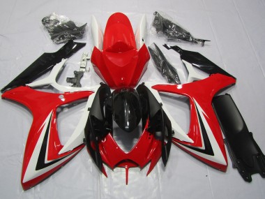 Rouge Noir & Blanc 06-07 GSXR 600-750 Carénage Moto