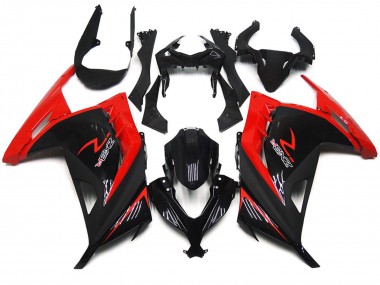 Rouge & Noir Brillant 13-18 Ninja 300 Carénage Moto