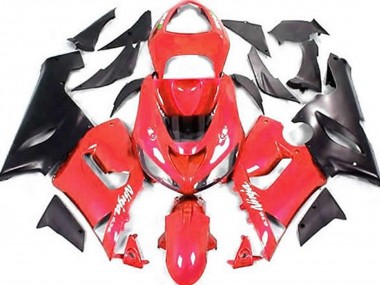 Rouge & Noir Mat 05-06 ZX6R Carénage Moto