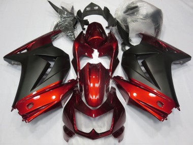 Rouge & Noir Mat 08-12 Ninja 250 Carénage Moto