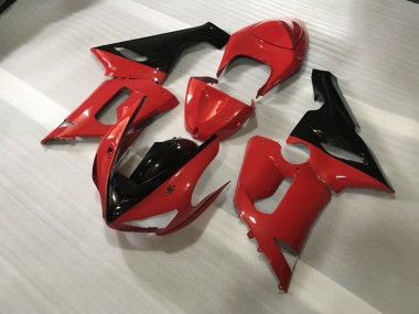 Rouge & Noir Personnalisés 05-06 ZX6R Carénage Moto
