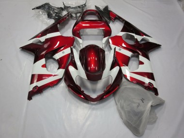 Rouge Profond & Blanc 00-02 GSXR 1000 Carénage Moto