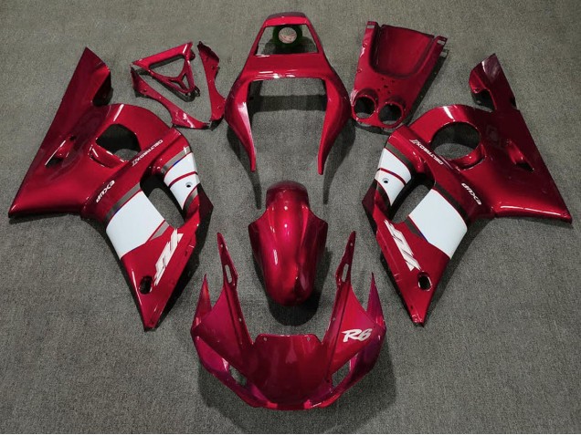 Rouge Profond & Blanc 98-02 R6 Carénage Moto Rouge Profond & Blanc 98-02 R6 Carénage Moto