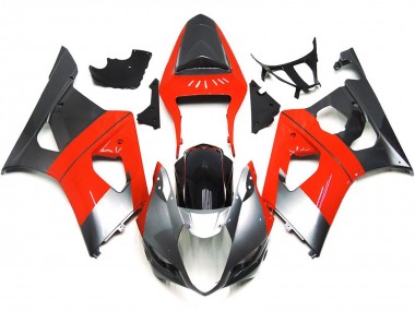 Rouge Uni & Argent 03-04 GSXR 1000 Carénage Moto