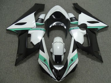 Sarcelle Blanc & Noir 05-06 ZX6R Carénage Moto