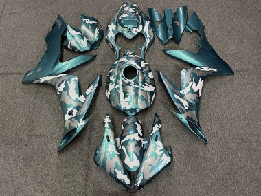 Sarcelle Foncé Camo 04-06 R1 Carénage Moto