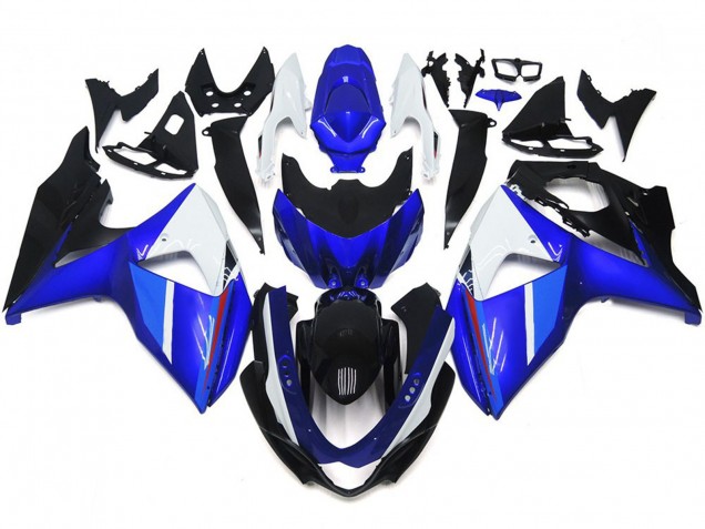Solide Brillant Noir Bleu Blanc 09-16 GSXR 1000 Carénage Moto