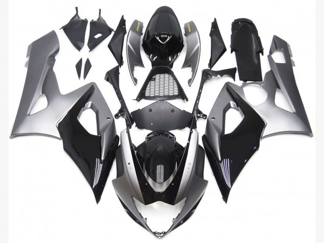 Style Argent & Noir Brillant 05-06 GSXR 1000 Carénage Moto Style Argent & Noir Brillant 05-06 GSXR 1000 Carénage Moto