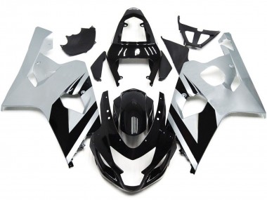 Style Argent & Noir Brillant OEM 04-05 GSXR 600-750 Carénage Moto