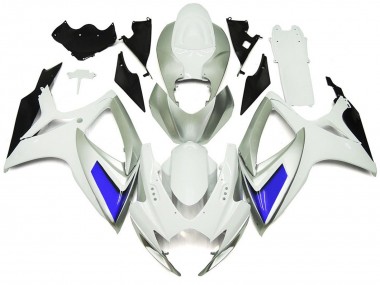 Style Argenté Blanc & Bleu Brillant 06-07 GSXR 600-750 Carénage Moto