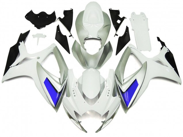 Style Argenté Blanc & Bleu Brillant 06-07 GSXR 600-750 Carénage Moto