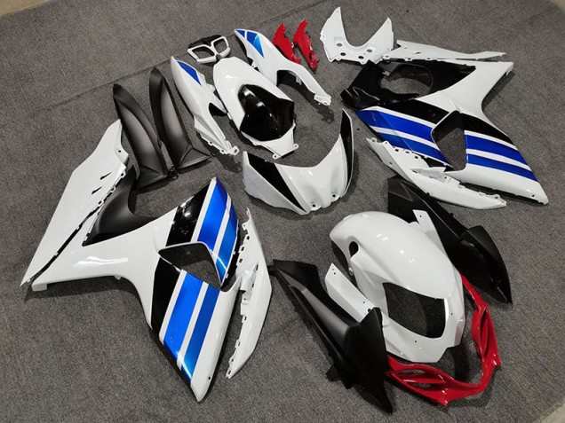 Style Blanc Bleu & Rouge 09-16 GSXR 1000 Carénage Moto Style Blanc Bleu & Rouge 09-16 GSXR 1000 Carénage Moto