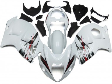 Style Blanc Brillant & Argent 97-07 GSXR 1300 Carénage Moto