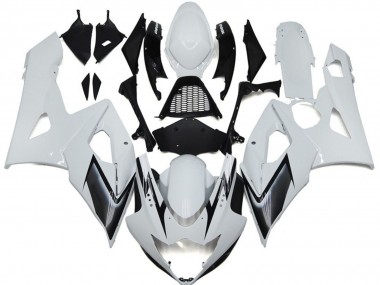 Style Blanc Brillant Avec Des Notes Argentées 05-06 GSXR 1000 Carénage Moto