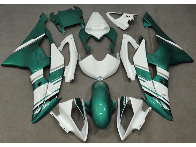Style Blanc Brillant & Vert Écume De Mer OEM 08-16 R6 Carénage Moto Style Blanc Brillant & Vert Écume De Mer OEM 08-16 R6 Carénage Moto