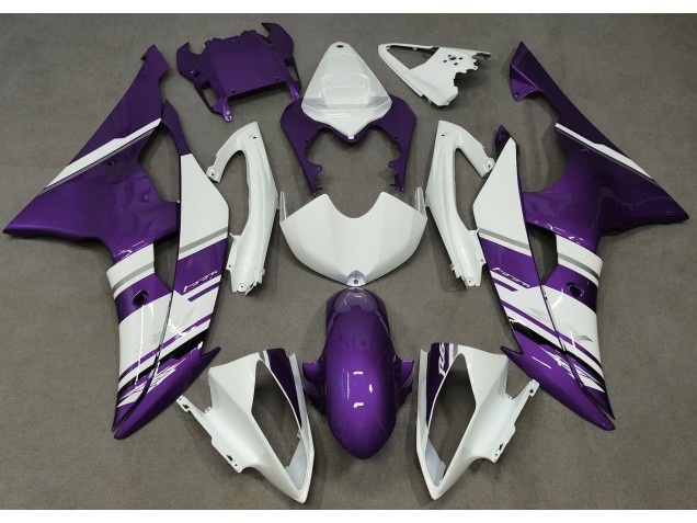 Style Blanc Brillant & Violet OEM 08-16 R6 Carénage Moto Style Blanc Brillant & Violet OEM 08-16 R6 Carénage Moto