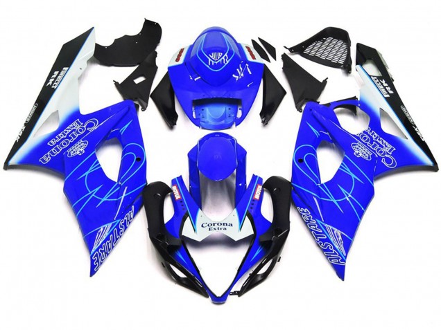 Style Bleu & Blanc Corona 05-06 GSXR 1000 Carénage Moto Style Bleu & Blanc Corona 05-06 GSXR 1000 Carénage Moto
