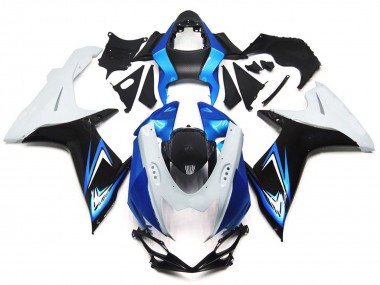 Style Bleu Clair & Blanc Brillant Avec Noir 11-24 GSXR 600-750 Carénage Moto