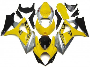 Style Jaune & Argent OEM 07-08 GSXR 1000 Carénage Moto