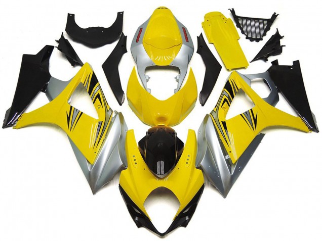 Style Jaune & Argent OEM 07-08 GSXR 1000 Carénage Moto Style Jaune & Argent OEM 07-08 GSXR 1000 Carénage Moto