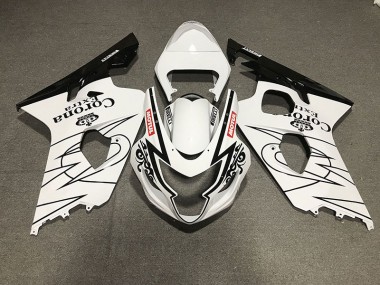 Style Noir & Blanc Brillant Corona 04-05 GSXR 600-750 Carénage Moto