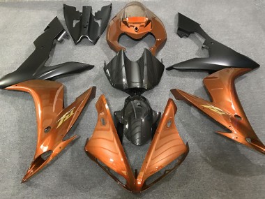 Style Orange Brillant & Fibre De Carbone 04-06 R1 Carénage Moto