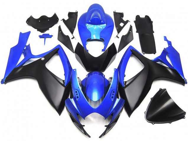 Style Personnalisé Noir Mat & Bleu OEM 06-07 GSXR 600-750 Carénage Moto Style Personnalisé Noir Mat & Bleu OEM 06-07 GSXR 600-750 Carénage Moto