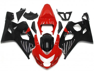 Style Rouge & Noir Brillant 04-05 GSXR 600-750 Carénage Moto