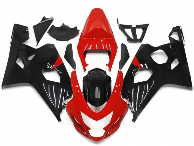 Style Rouge & Noir Brillant 04-05 GSXR 600-750 Carénage Moto Style Rouge & Noir Brillant 04-05 GSXR 600-750 Carénage Moto
