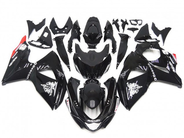 Style Rouge Noir Brillant Uni 09-16 GSXR 1000 Carénage Moto