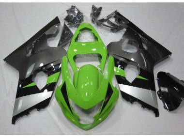 Vert & Argent 04-05 GSXR 600-750 Carénage Moto