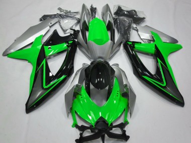 Vert & Argent 08-10 GSXR 600-750 Carénage Moto