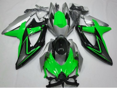 Vert & Argent 08-10 GSXR 600-750 Carénage Moto