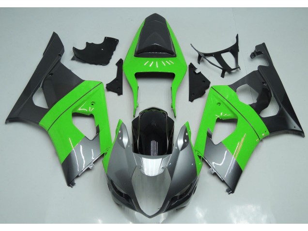 Vert Argent & Noir 03-04 GSXR 1000 Carénage Moto Vert Argent & Noir 03-04 GSXR 1000 Carénage Moto