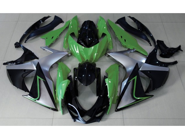 Vert Argent & Noir 09-16 GSXR 1000 Carénage Moto Vert Argent & Noir 09-16 GSXR 1000 Carénage Moto