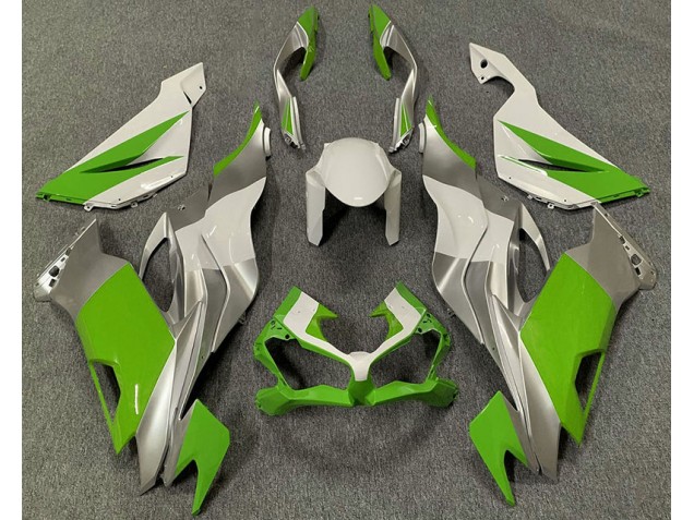 Vert Blanc & Argent 19-23 ZX6R Carénage Moto Vert Blanc & Argent 19-23 ZX6R Carénage Moto