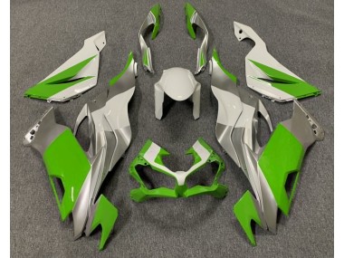 Vert Brillant Blanc & Argent 19-23 ZX6R Carénage Moto