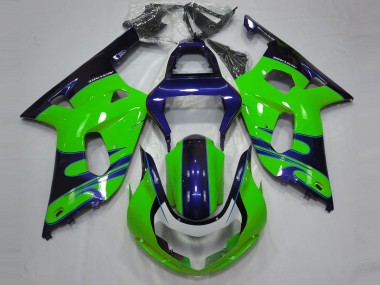 Vert Brillant & Bleu 01-03 GSXR 600-750 Carénage Moto