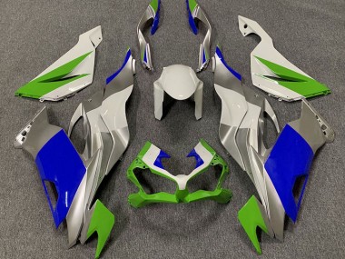Vert Brillant Bleu & Argent 19-23 ZX6R Carénage Moto