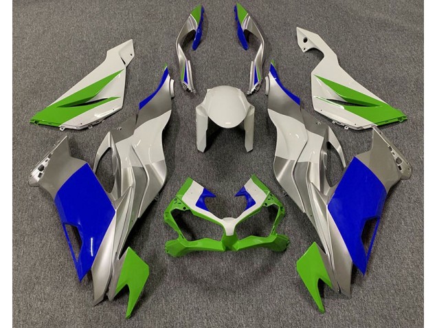 Vert Brillant Bleu & Argent 19-23 ZX6R Carénage Moto
