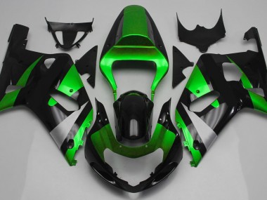 Vert Brillant & Noir 01-03 GSXR 600-750 Carénage Moto