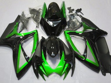 Vert Brillant & Noir 06-07 GSXR 600-750 Carénage Moto