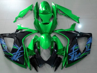 Vert Brillant & Noir 06-07 GSXR 600-750 Carénage Moto