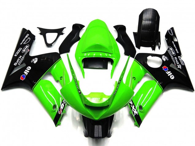 Vert Clair & Noir Elf 03-04 ZX6R Carénage Moto Vert Clair & Noir Elf 03-04 ZX6R Carénage Moto