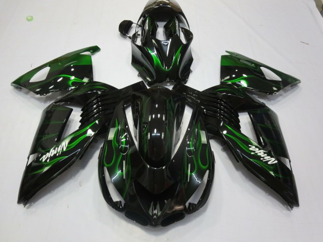 Vert Flamme 06-11 ZX14R Carénage Moto