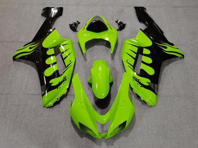 Vert Flamme 07-08 ZX6R Carénage Moto Vert Flamme 07-08 ZX6R Carénage Moto