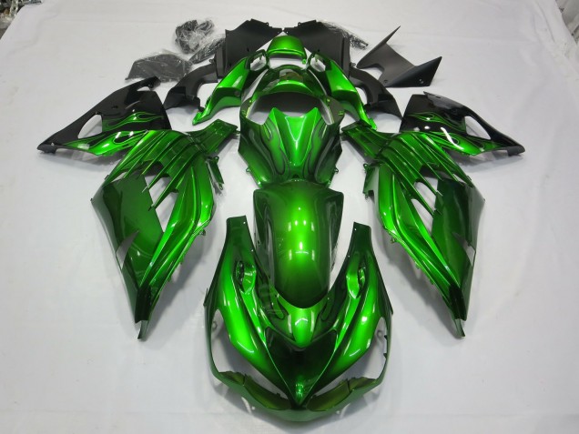 Vert Noir 12-21 ZX14R Carénage Moto Vert Noir 12-21 ZX14R Carénage Moto